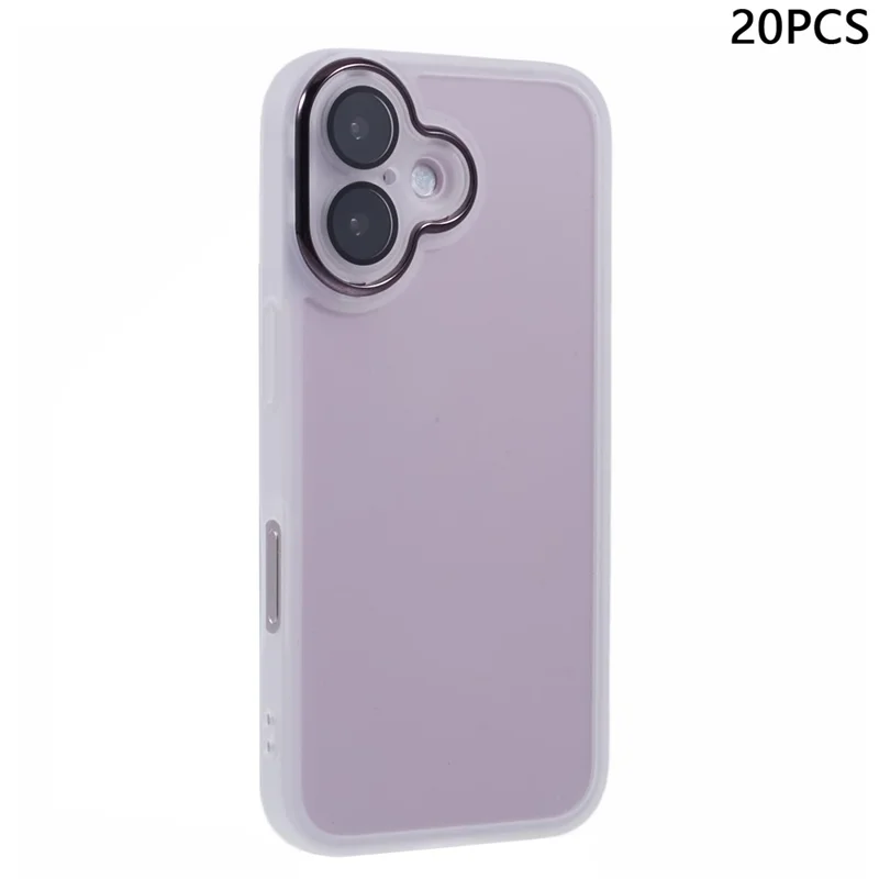 Bulk Purchasing 20Pcs For iPhone 16 Case Electroplated Camera Frame TPU Phone Cover Precise Cutouts - Transparent White
