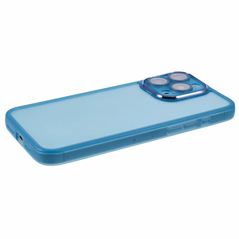 Bulk Purchasing 20Pcs For iPhone 12 Pro Max Case Electroplated Camera Frame TPU Phone Cover Precise Cutouts - Transparent Blue