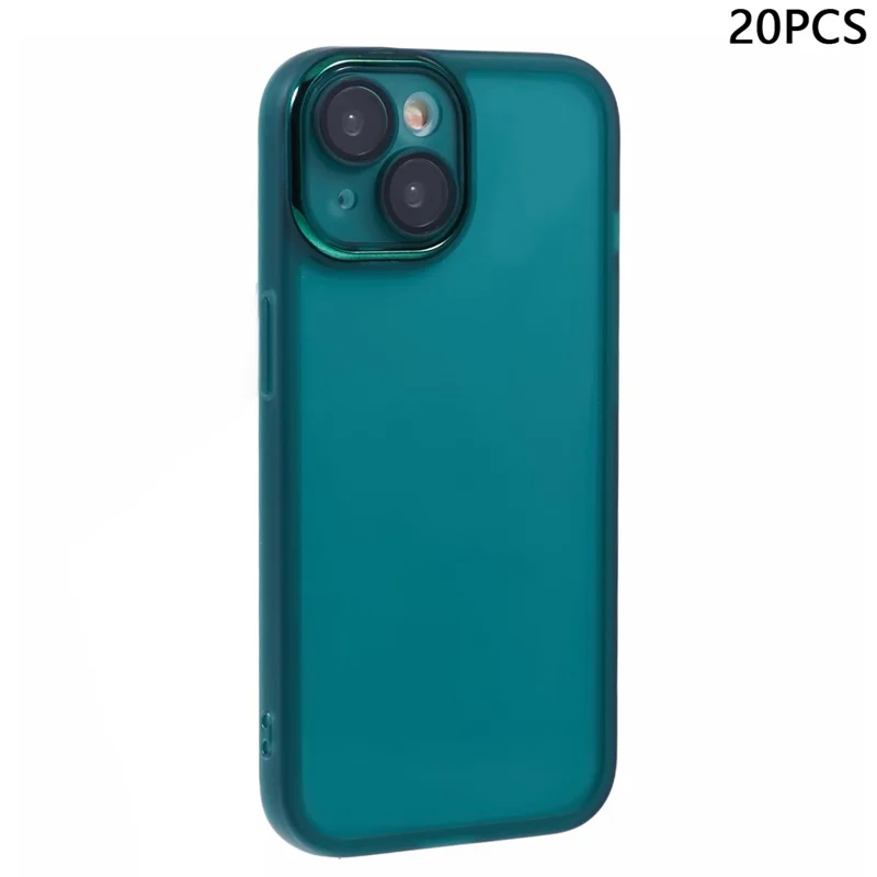 Achat en gros 20 pièces pour étui iPhone 13 Cadre de caméra plaqué Housse de téléphone TPU Découpes précises - Vert transparent