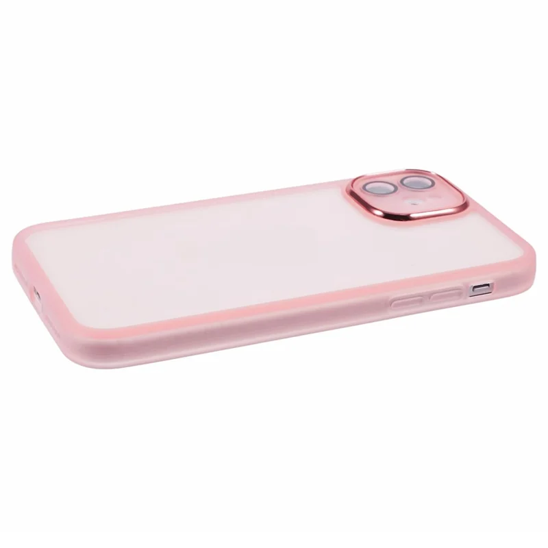 Großeinkauf 20 Stück iPhone 12 Hülle Elektrolytisch beschichteter Kamerarahmen TPU Handyhülle mit präzisen Aussparungen - Transparent Rosa