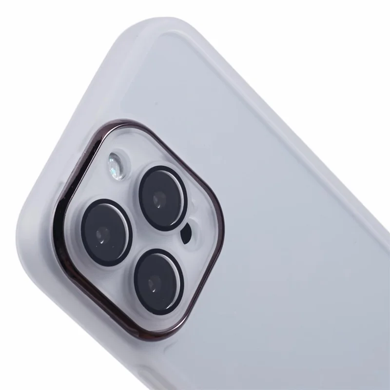 Achat en gros 20 Pièces Étui pour iPhone 16 Pro Cadre de Caméra Électroplaté Coque de Téléphone TPU Découpes Précises - Blanc Transparent