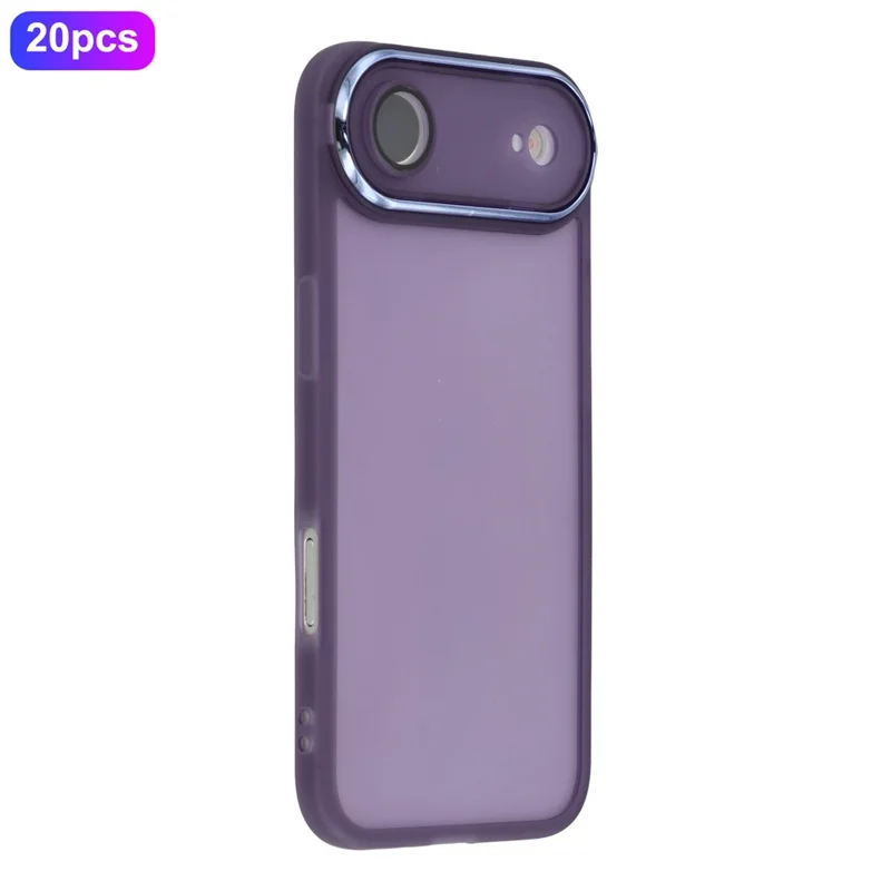 Bulk Purchasing 20Pcs For iPhone Air Case Electroplated Camera Frame TPU Phone Cover Precise Cutouts - Transparent Purple