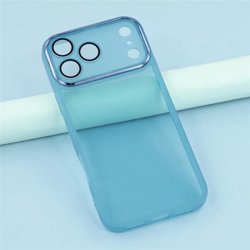 Acquisto all'ingrosso 20 Pezzi Cover per iPhone 17 Pro Max con Cornice Fotocamera Elettroplaccata in TPU - Blu Trasparente