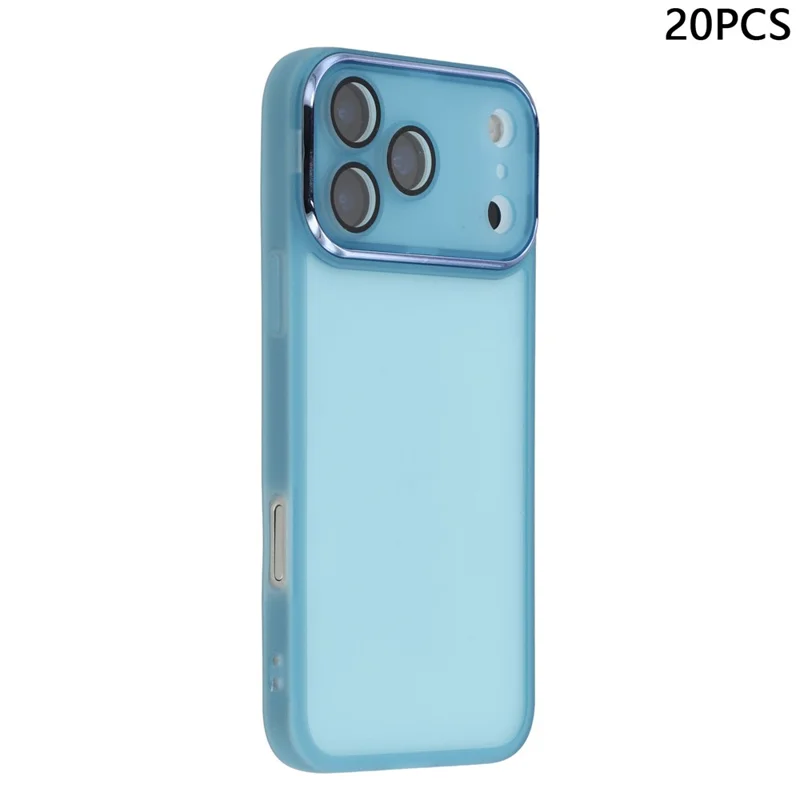 Acquisto all'ingrosso 20 Pezzi Cover per iPhone 17 Pro con Cornice Fotocamera Elettroplaccata in TPU - Trasparente Blu