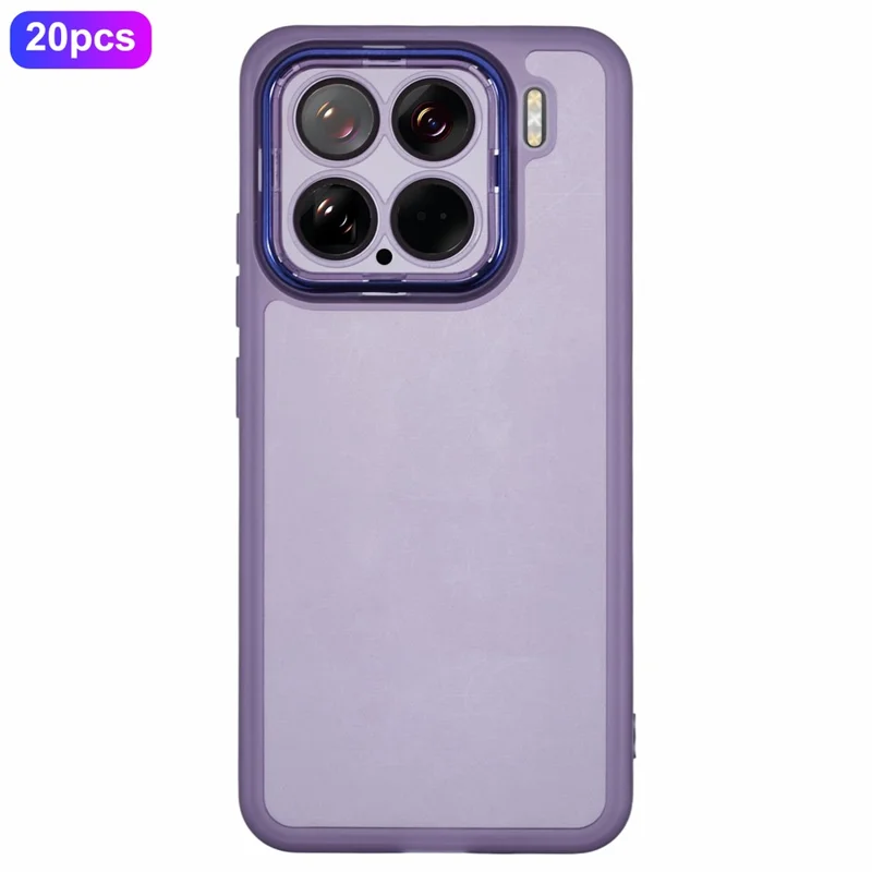 Compra a granel de 20 Fundas para Xiaomi 15 con Marco de Cámara Electropulido, Carcasa de TPU para Teléfono con Cortes Precisos - Transparente Morado