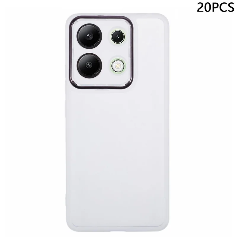Bulk Purchasing 20Pcs For Xiaomi Redmi Note 13 4G Case Electroplated Camera Frame TPU Phone Cover Precise Cutouts - Transparent White