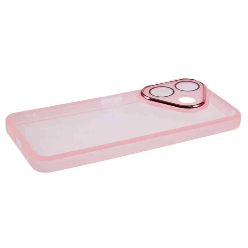 Bulk Purchasing 20Pcs For Xiaomi Redmi 13 4G Case Electroplated Camera Frame TPU Phone Cover Precise Cutouts - Transparent Pink