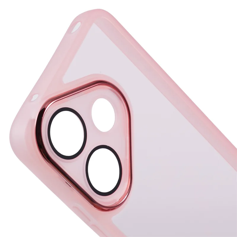 Bulk Purchasing 20Pcs For Xiaomi Redmi 13 4G Case Electroplated Camera Frame TPU Phone Cover Precise Cutouts - Transparent Pink
