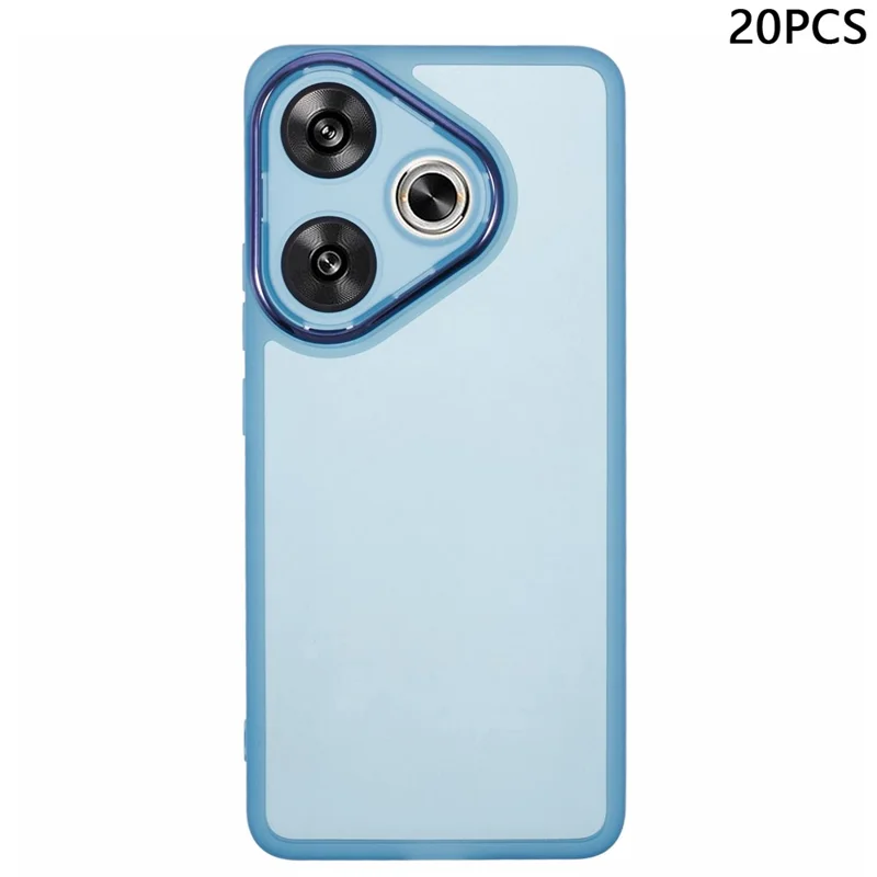 Bulk Purchasing 20Pcs TPU Case for Xiaomi Redmi Turbo 3 5G / Poco F6 5G Electroplated Camera Frame Phone Cover Precise Cutouts - Transparent Blue