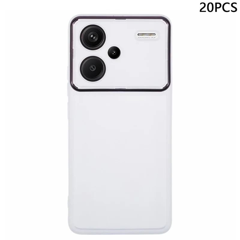 Bulk Purchasing 20Pcs For Xiaomi Redmi Note 13 Pro+ 5G Case Electroplated Camera Frame TPU Phone Cover Precise Cutouts - Transparent White