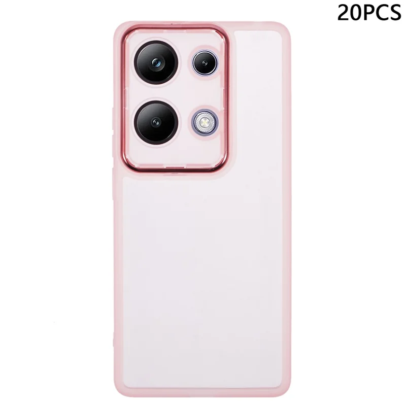 Bulk Purchasing 20Pcs TPU Case for Xiaomi Redmi Note 13 Pro 4G / Poco M6 Pro 4G Precise Cutouts Phone Cover - Transparent Pink
