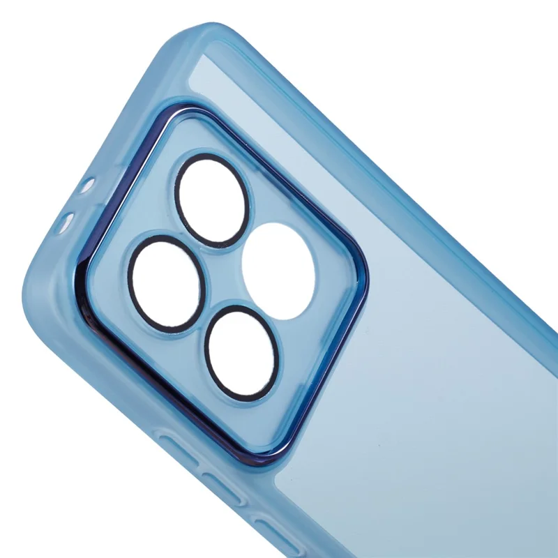 Compra a granel de 20 Fundas para Xiaomi 14T Pro con Marco de Cámara Electrocromado de TPU, Cortes Precisos - Transparente Azul
