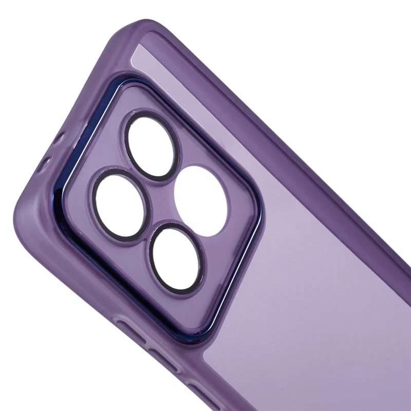 Bulk Purchasing 20Pcs For Xiaomi 14T Pro Case Electroplated Camera Frame TPU Phone Cover Precise Cutouts - Transparent Purple