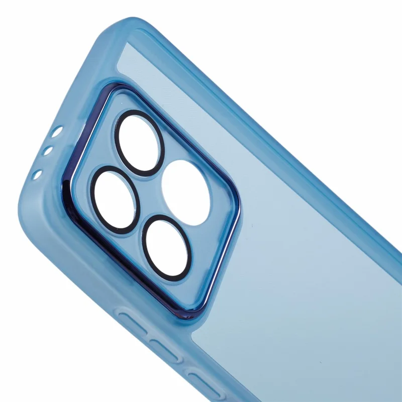 Compra a granel 20 Uds. Funda para Xiaomi 14T con marco de cámara electrodepositado, carcasa de TPU para móvil con cortes precisos - Azul transparente