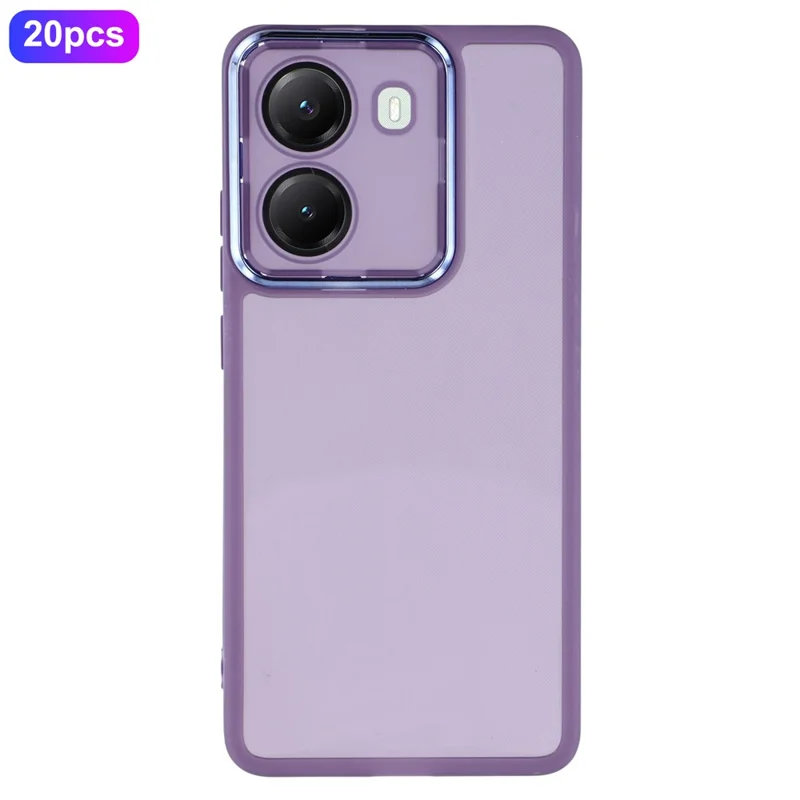 Groothandel 20 stuks voor Xiaomi Poco X7 Pro 5G hoesje Verchroomd cameraframe TPU telefoonhoes Precieze uitsparingen - Paars
