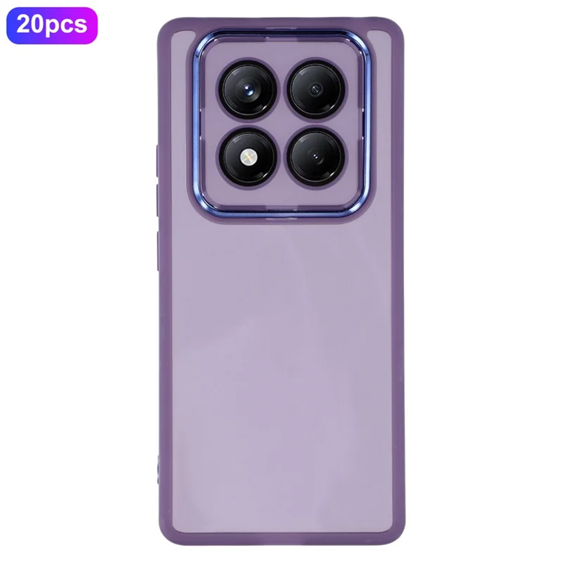 Acquisto all'ingrosso 20 Pezzi per Xiaomi Redmi Note 14 Pro 5G Cover Cornice Fotocamera Elettroplaccata TPU Custodia per Telefono con Ritagli Precisi - Trasparente Viola