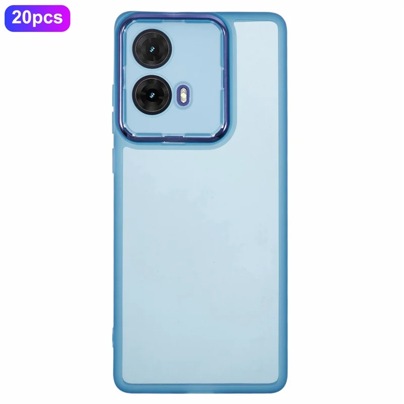Bulk Purchasing 20Pcs For Motorola Moto G85 5G Case Electroplated Camera Frame TPU Phone Cover Precise Cutouts - Transparent Blue