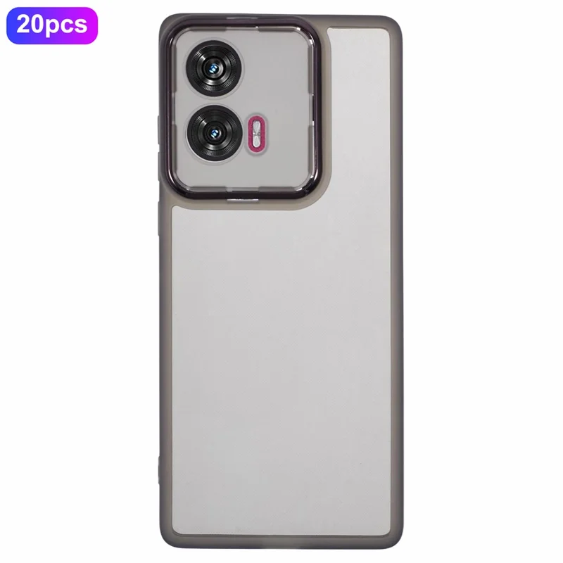 Bulk Purchasing 20Pcs For Motorola Edge 50 Fusion 5G Case Electroplated Camera Frame TPU Phone Cover Precise Cutouts - Transparent Black