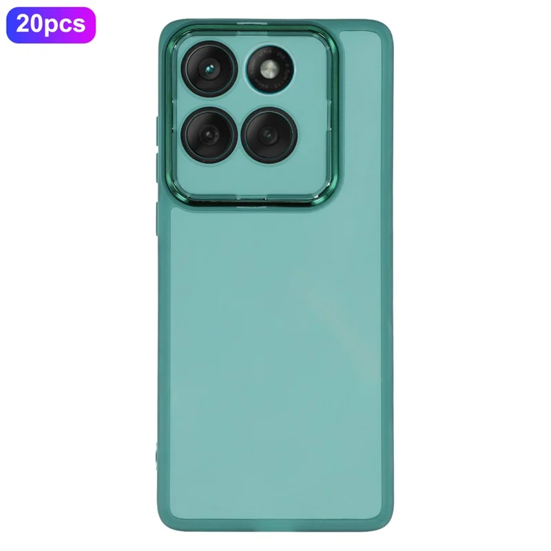 Compra al por mayor 20 unidades para Motorola Edge 60 Fusion 5G Carcasa Marco de cámara electrochapado TPU Funda de teléfono Recortes precisos - Verde transparente