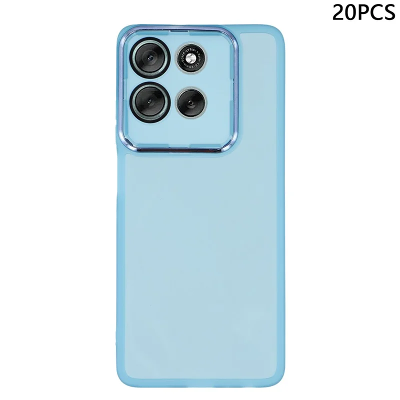 Bulk Purchasing 20Pcs For Motorola Moto G56 5G Case Electroplated Camera Frame TPU Phone Cover Precise Cutouts - Transparent Blue