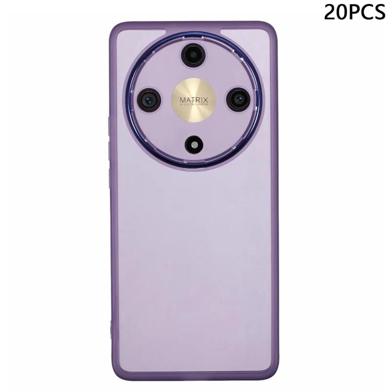 Großeinkauf 20 Stück Hülle für Honor X9b 5G / X50 5G / Magic6 Lite 5G Electroplated Kamera Rahmen TPU Handyhülle mit präzisen Ausschnitten - Transparent Lila