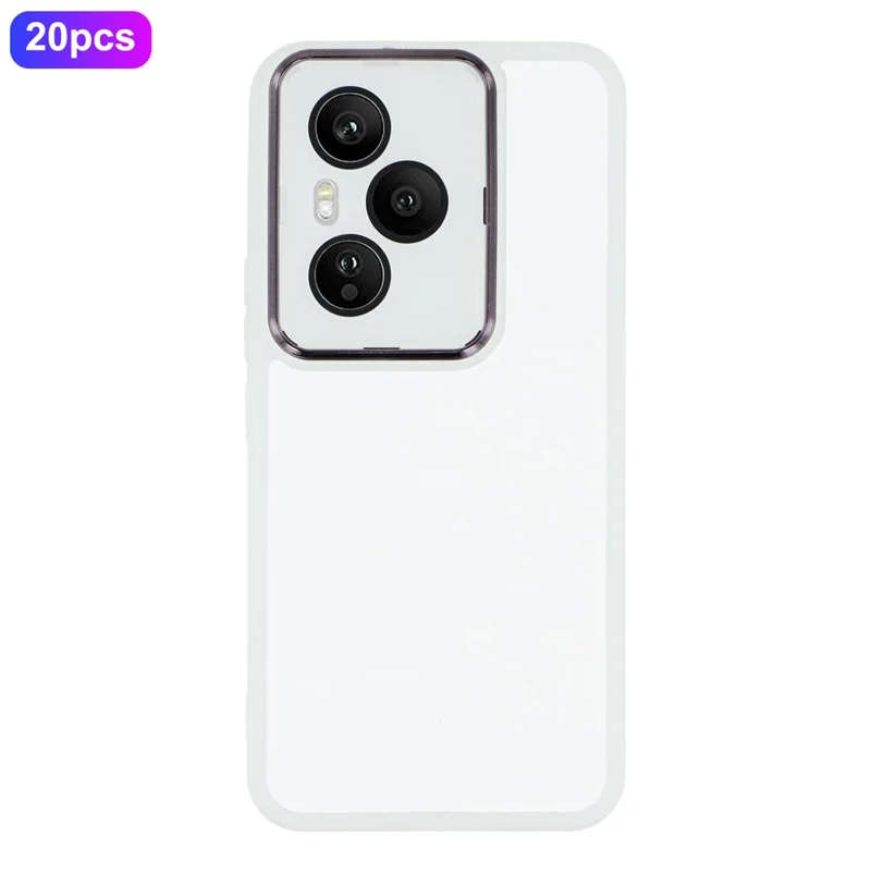 Compra a granel de 20 Fundas para Honor 400 Pro 5G (Global) Carcasa Chapada Electrolíticamente con Marco de Cámara TPU Cortes Precisos - Blanco Transparente