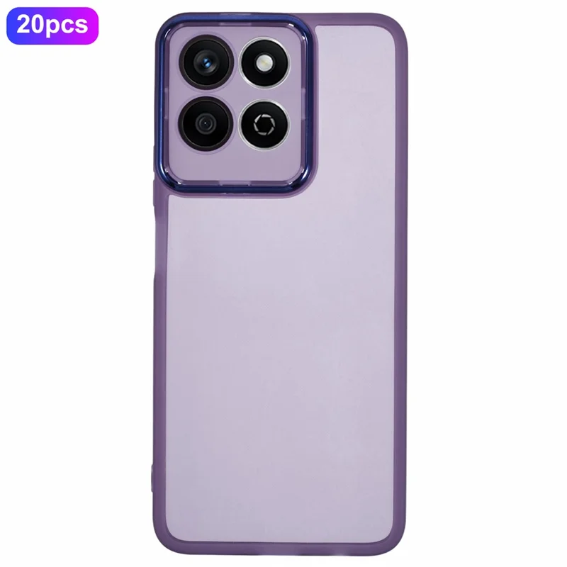 Compra em Atacado 20 Peças Capa para Honor X7c 4G / 200 Smart 5G Moldura Eletroplastificada para Câmera TPU Capa de Celular com Recortes Precisos - Transparente Roxo
