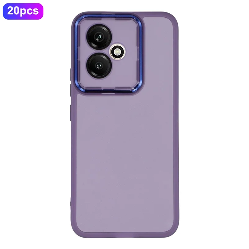 Compra a granel 20 Fundas para Honor 400 5G (Global) Carcasa con Marco de Cámara Electrocromado TPU Fundas para Teléfono con Cortes Precisos - Transparente Morado