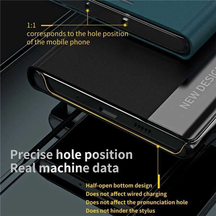 Pour Honor 70 5G Revêtement électrolytique en cuir PU Étui à rabat avec support Auto Adsorption Coque anti-chute pour téléphone - Vert