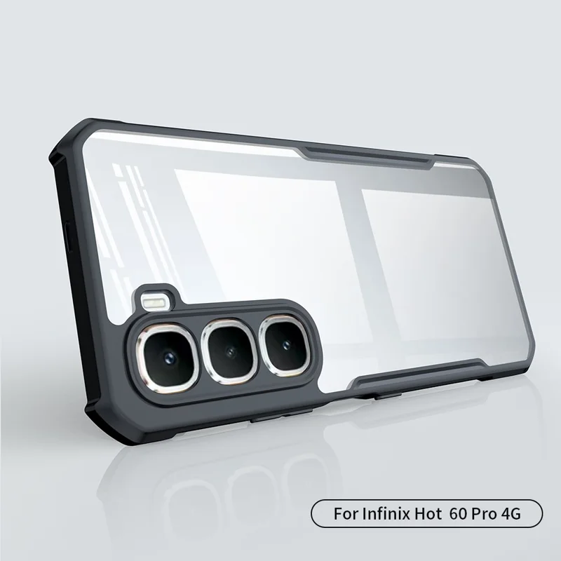 Чехол XUNDD для Infinix Hot 60 Pro 4G противоударный TPU + акриловый прозрачный задний чехол для телефона