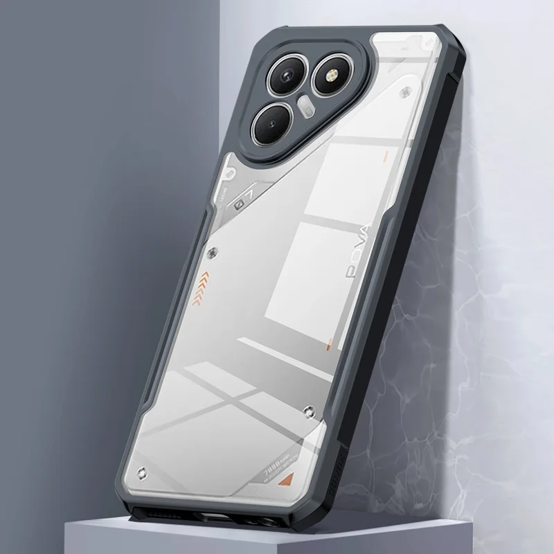 XUNDD Para TECNO Pova 7 4G Capa Resistente a Quedas TPU + Capa Traseira Transparente de Acrílico