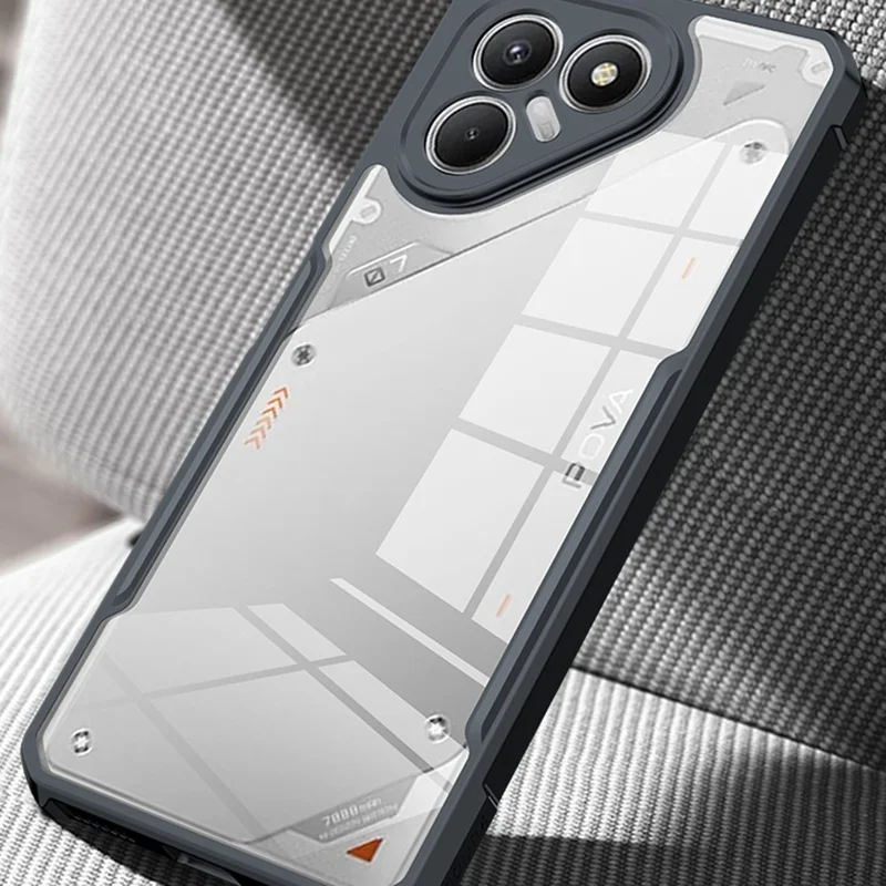 XUNDD Para TECNO Pova 7 4G Capa Resistente a Quedas TPU + Capa Traseira Transparente de Acrílico