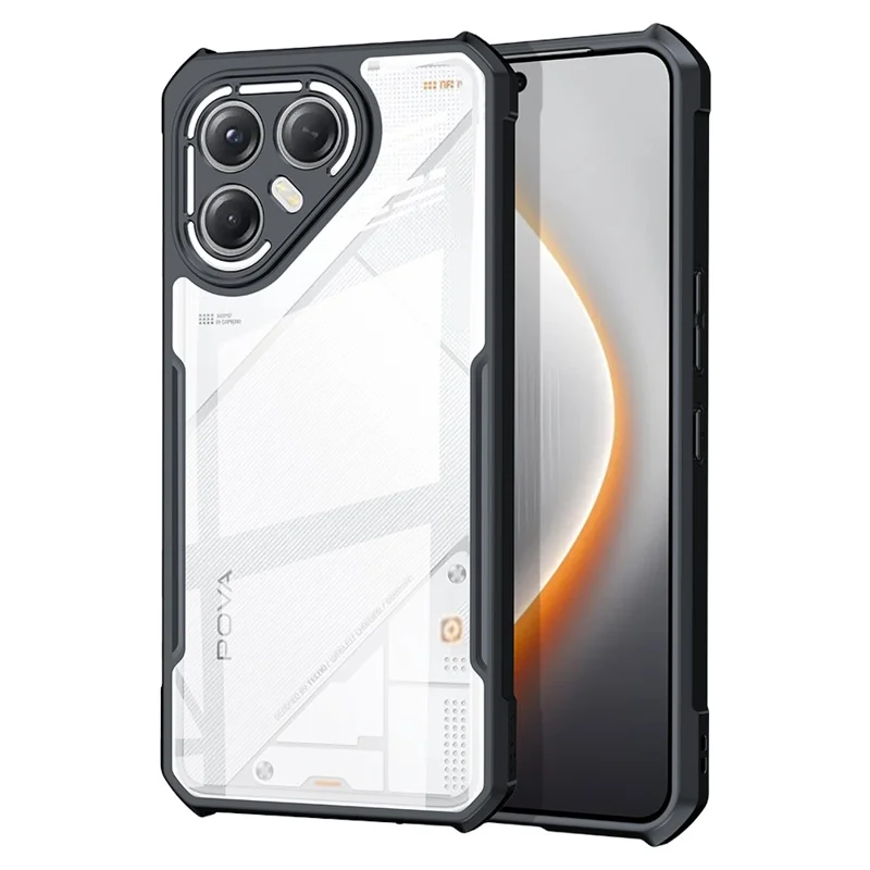 Capa XUNDD para TECNO Pova 7 Ultra 5G Antichoque TPU + Acrílico Transparente para Celular