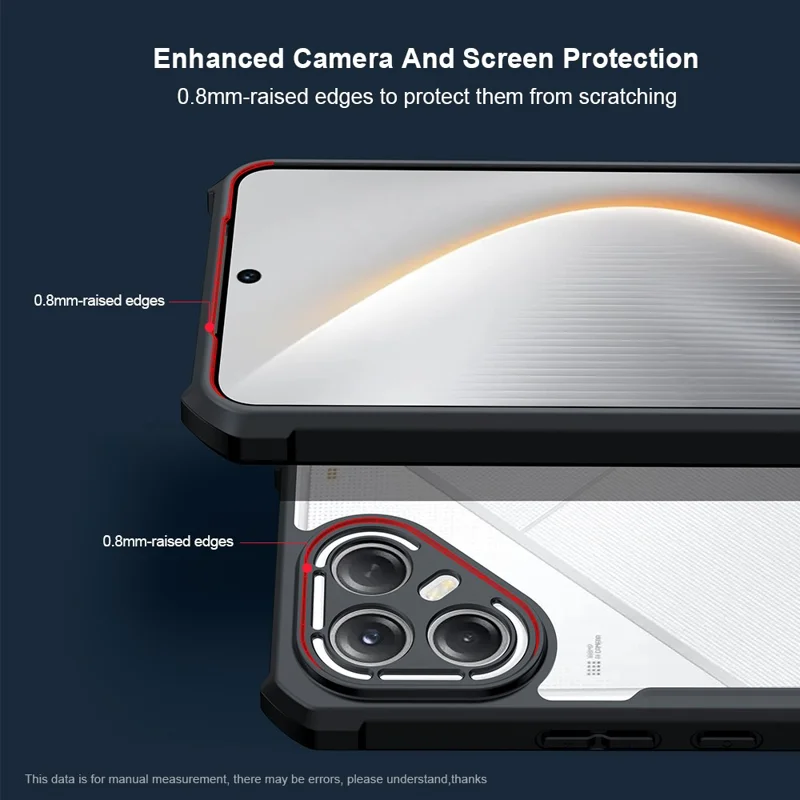 Capa XUNDD para TECNO Pova 7 Ultra 5G Antichoque TPU + Acrílico Transparente para Celular