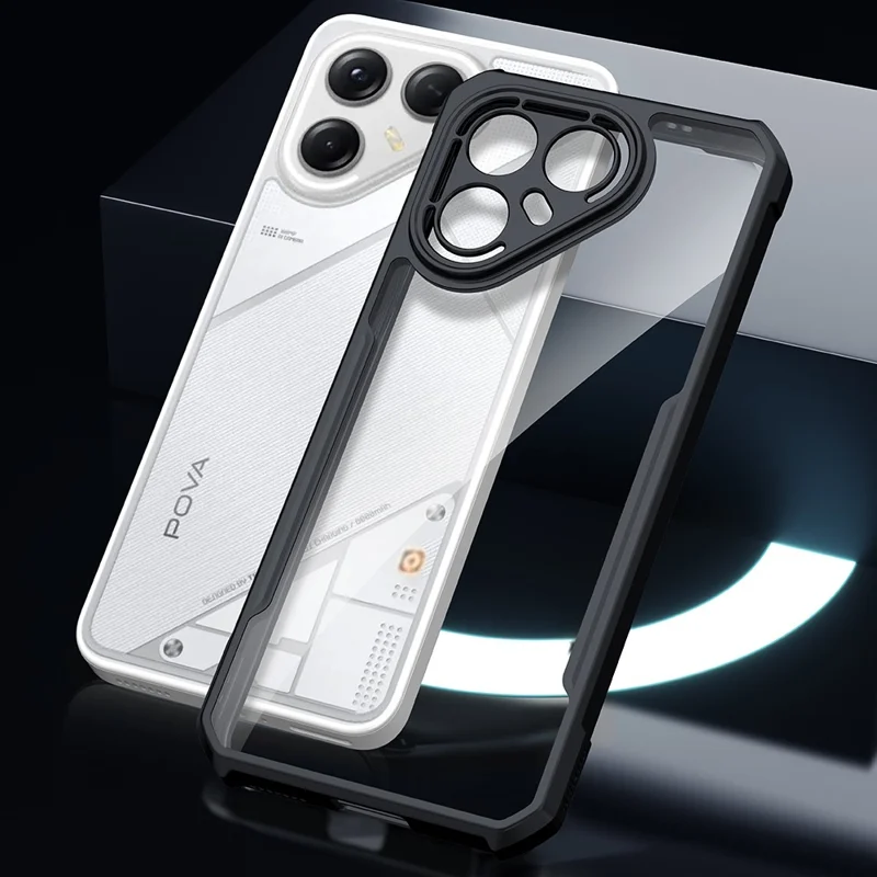 Capa XUNDD para TECNO Pova 7 Ultra 5G Antichoque TPU + Acrílico Transparente para Celular