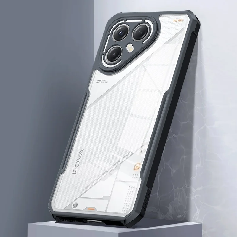 Capa XUNDD para TECNO Pova 7 Ultra 5G Antichoque TPU + Acrílico Transparente para Celular