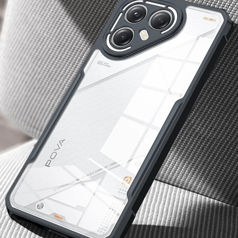 Capa XUNDD para TECNO Pova 7 Ultra 5G Antichoque TPU + Acrílico Transparente para Celular