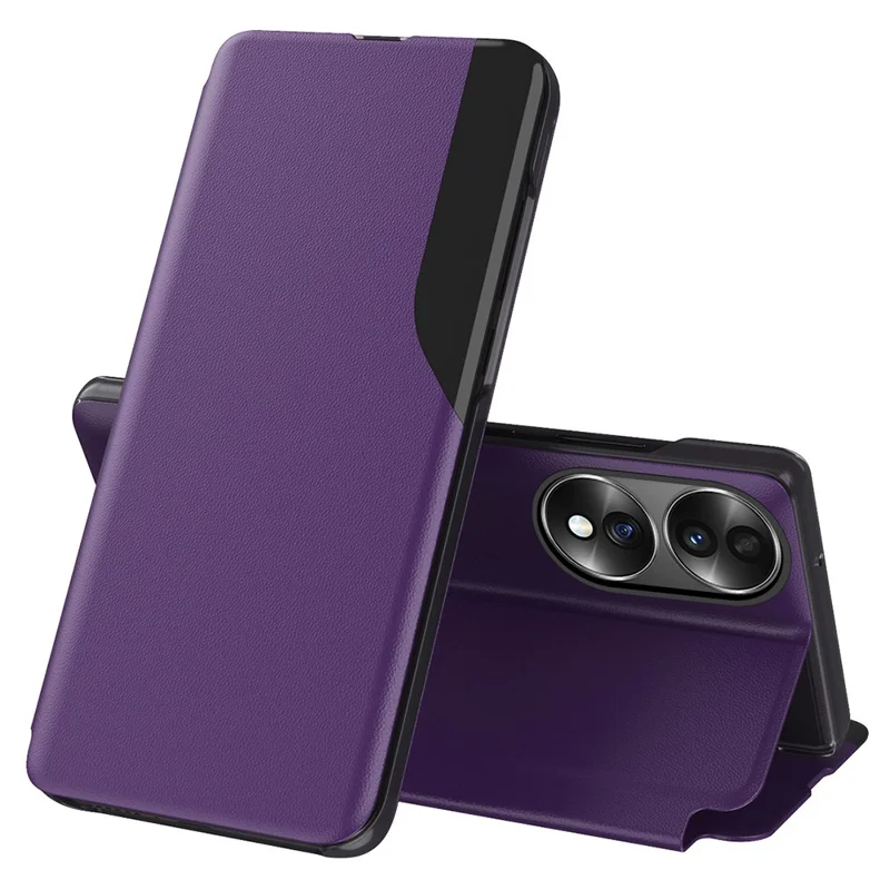 For Honor 70 5G Phone Case Folio Flip PU Leather Stand Cover - Purple