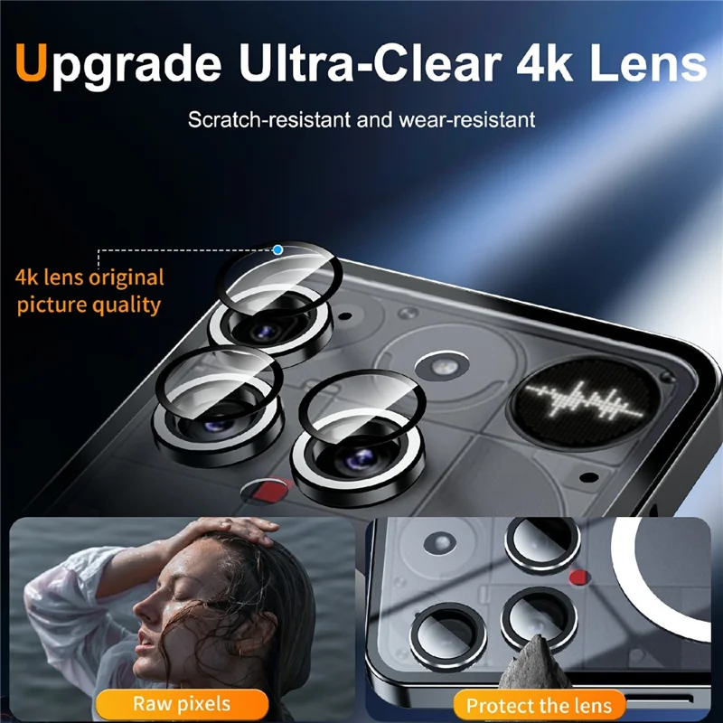 Magic Shield Magnetic Series for Nothing Phone (3) 5G Case Metal + TPU Phone Cover with Lens Guard - Black