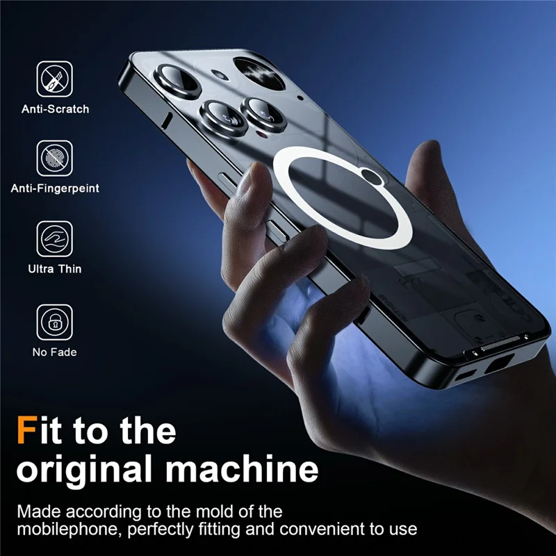 Magic Shield Magnetic Series for Nothing Phone (3) 5G Case Metal + TPU Phone Cover with Lens Guard - Black