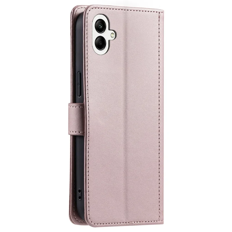 For Samsung Galaxy A07 4G Case Wallet Rhombus Grid PU Leather Phone Cover - Rose Gold