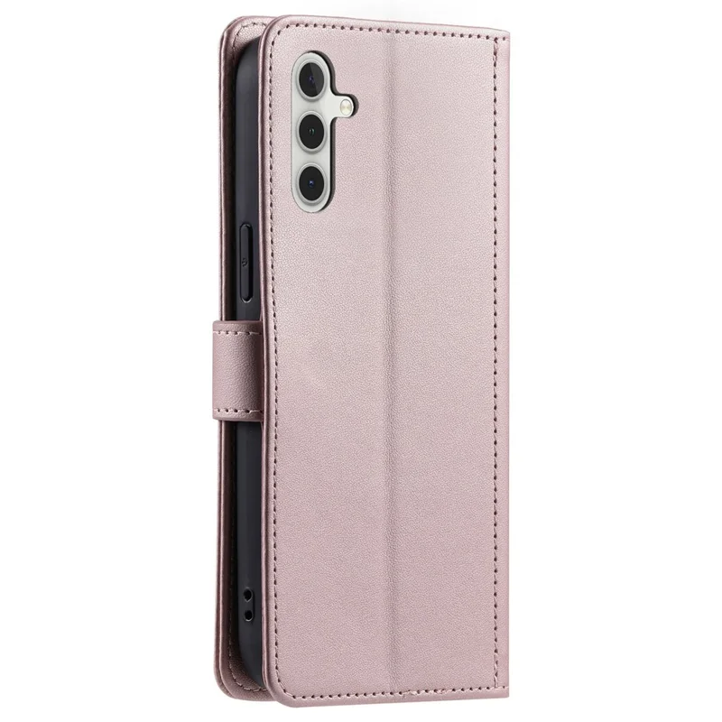 For Samsung Galaxy A17 5G / A26 5G / A16 5G / A16 4G Case Wallet Rhombus Grid PU Leather Phone Cover - Rose Gold