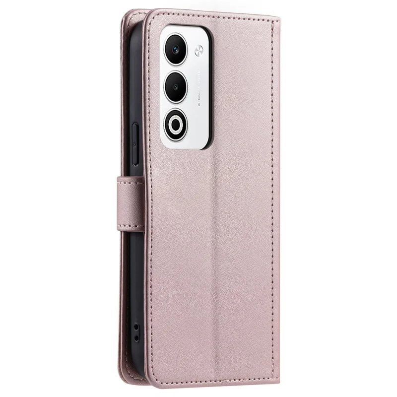 For Oppo A5 5G / 4G Case Wallet Rhombus Grid PU Leather Phone Cover - Rose Gold