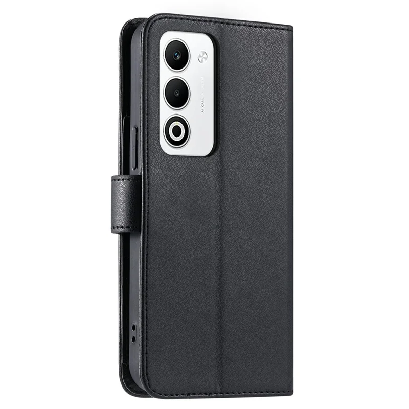 For Oppo A5 5G / 4G Case Ring Buckle Wallet Stand Rhombus Crossbody Leather Mobile Cover - Black