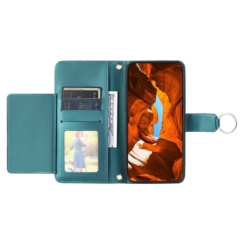 For Google Pixel 10 Pro XL Case Ring Buckle Wallet Stand Rhombus Crossbody Leather Mobile Cover - Green