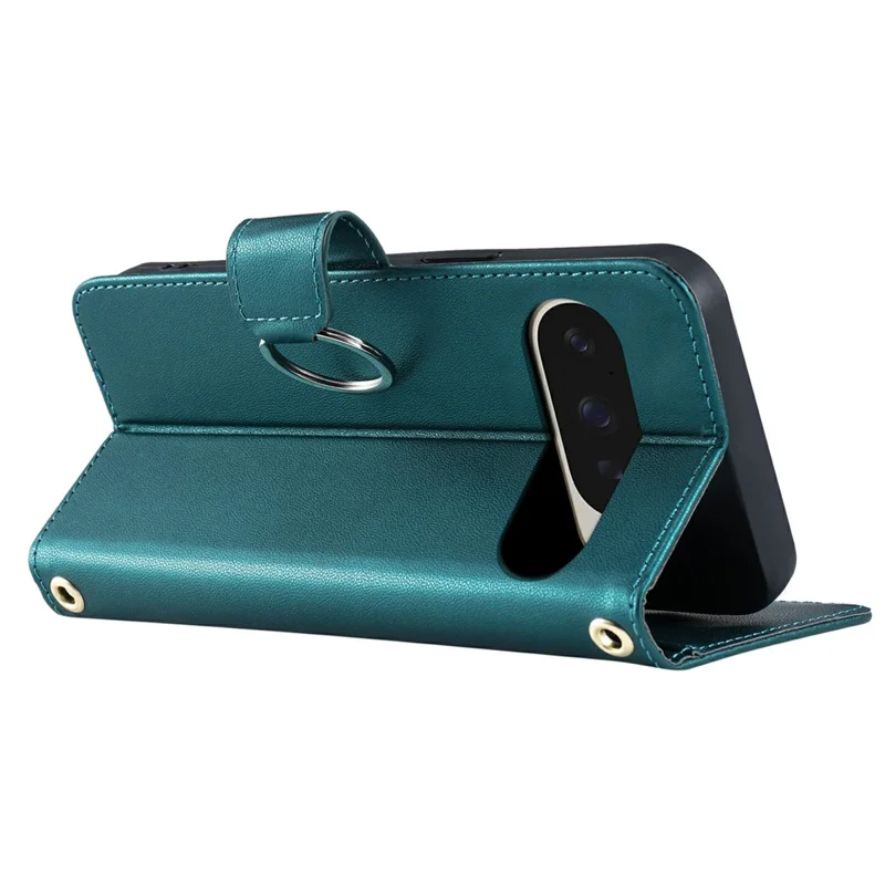 For Google Pixel 10 Pro XL Case Ring Buckle Wallet Stand Rhombus Crossbody Leather Mobile Cover - Green