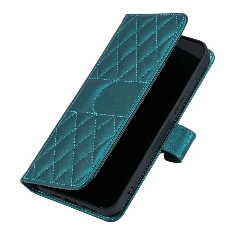 For Google Pixel 10 Pro XL Case Ring Buckle Wallet Stand Rhombus Crossbody Leather Mobile Cover - Green