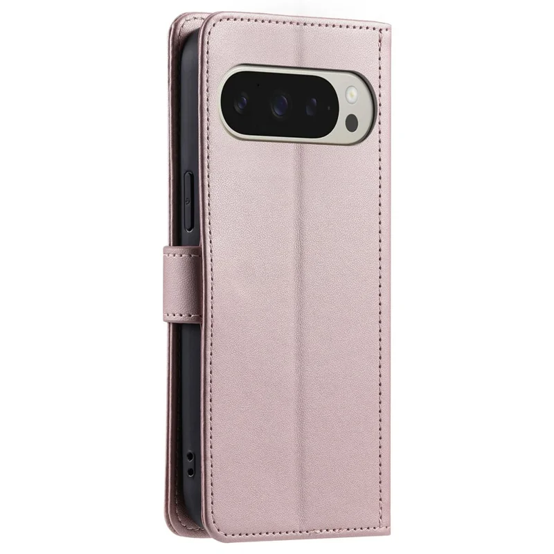 For Google Pixel 10 Pro XL Case Wallet Rhombus Grid PU Leather Phone Cover - Rose Gold