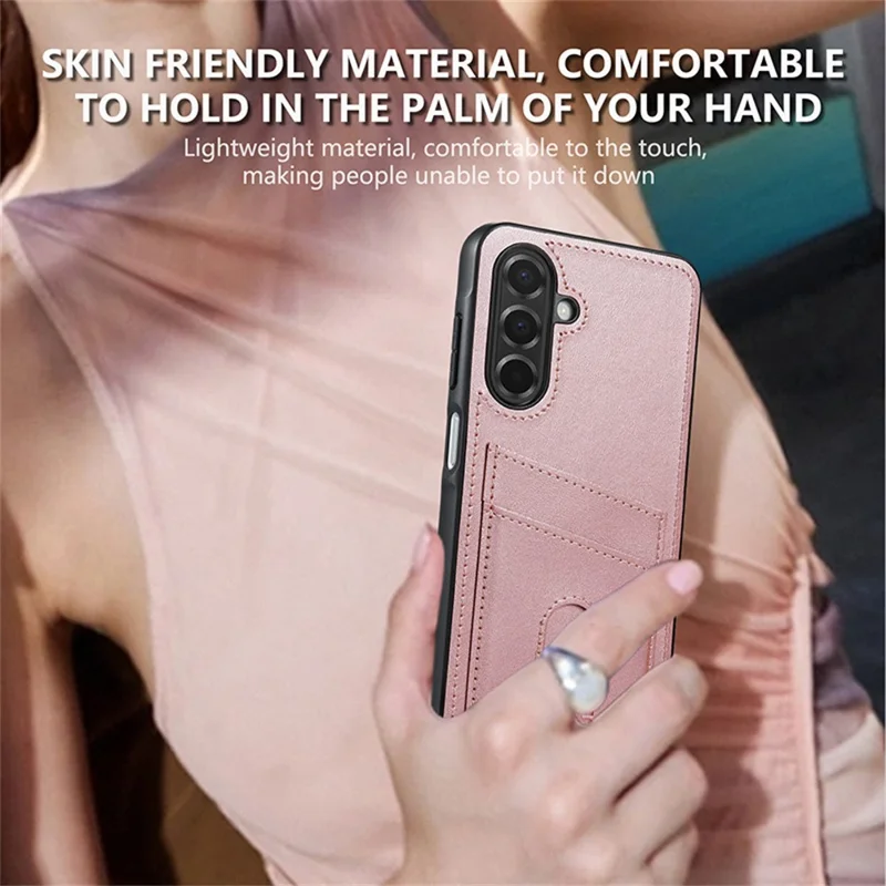 Capa AZNS K1 Series para Samsung Galaxy S25 FE em Couro de Bezerro com Proteção Antichoque PU + TPU - Café