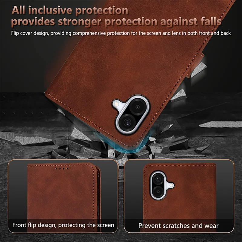 AZNS For Samsung Galaxy A07 4G Case PU Leather Wallet Phone Cover - Brown